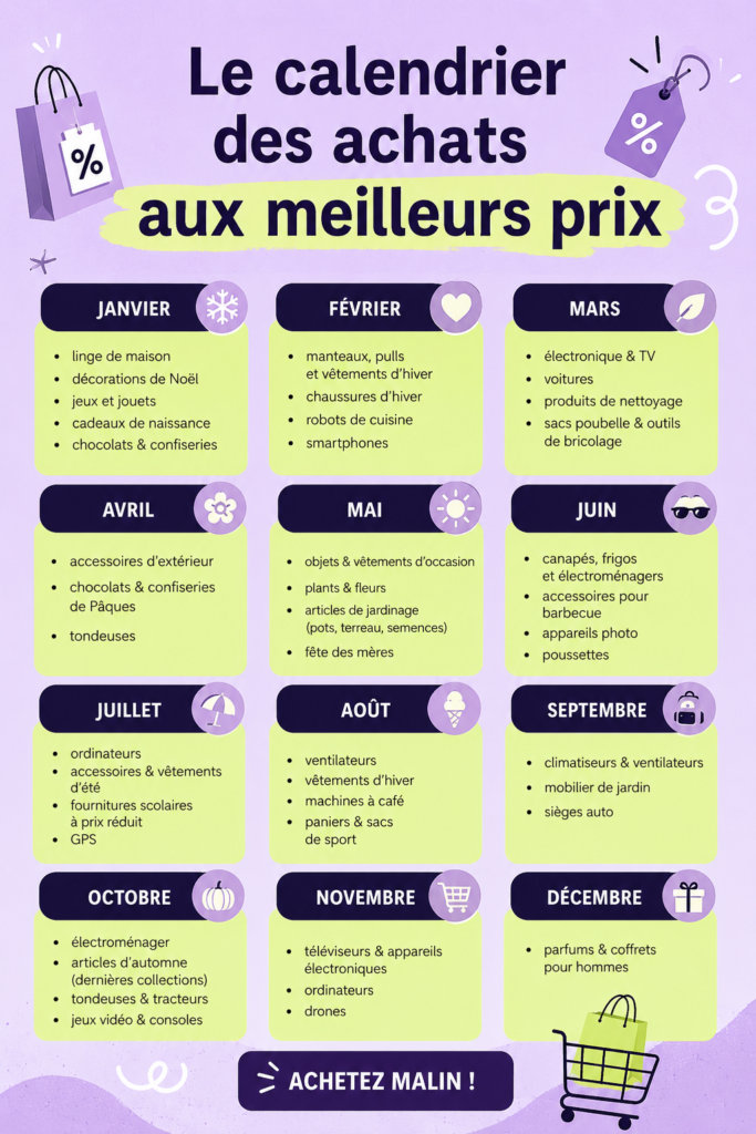 Femme réfléchissant à ses achats avec un calendrier dans les mains.