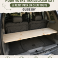 Étagère amovible fabriquée pour un Chevy Trailblazer, montrant un rangement organisé.