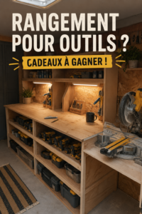 Espace de travail bien rangé avec des outils organisés