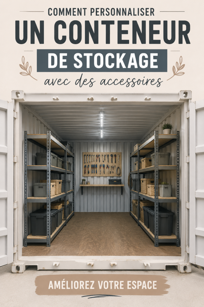 Contenant de rangement personnalisé avec des accessoires colorés