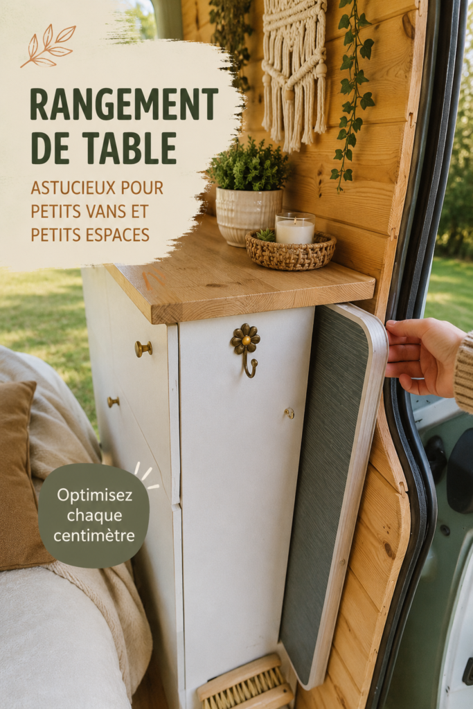Idée de rangement malin pour une table dans un petit espace