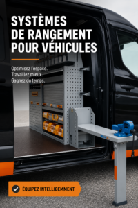 Van aménagé avec un système de rangement pratique et organisé