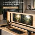 Bureau industriel élégant avec décor chaleureux