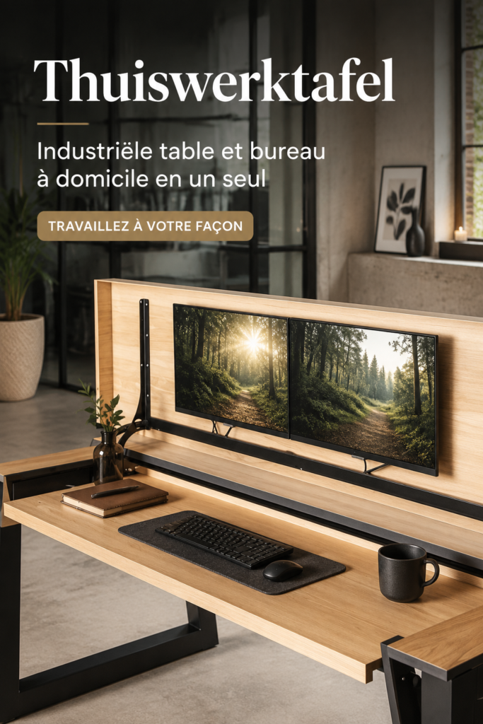 Bureau industriel élégant avec décor chaleureux