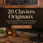Un bureau moderne avec un clavier d'ordinateur élégant et stylé.