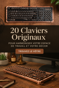Un bureau moderne avec un clavier d'ordinateur élégant et stylé.