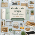 Cuisine décorée avec des éléments simples et chaleureux.