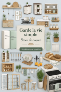 Cuisine décorée avec des éléments simples et chaleureux.