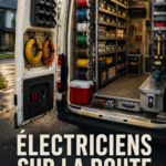 Électricien se déplaçant chez un client pour effectuer des réparations électriques.