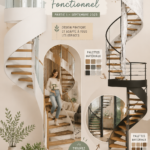 Escalier en spirale moderne dans un intérieur lumineux