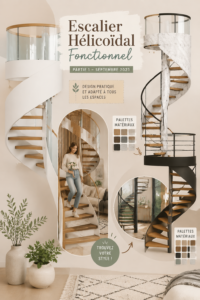 Escalier en spirale moderne dans un intérieur lumineux