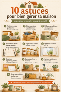 Intérieur d'une maison bien organisée avec des rangements fonctionnels.