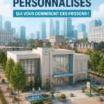 Hôpital personnalisé dans Les Sims 4, avec des détails uniques sur la façade.