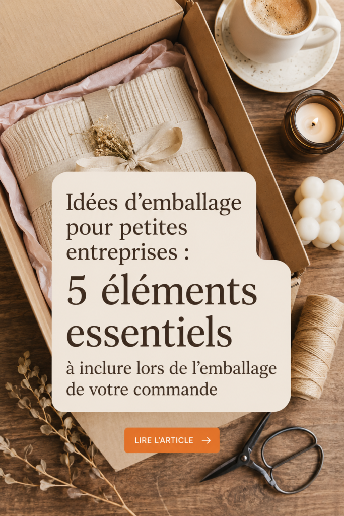 Un emballage créatif et soigné pour une petite entreprise, alliant esthétique et pratique.