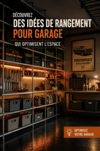 Espace garage bien rangé avec des étagères pratiques pour optimiser le rangement.