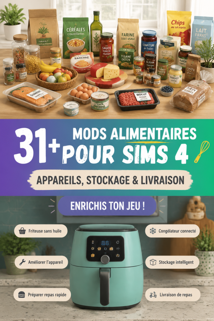 Image d'un mod de cuisine pour Sims 4 avec des appareils modernes