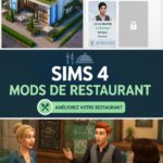 Illustration d'un restaurant prospère dans Les Sims 4 avec des Sims en train de déguster des plats.
