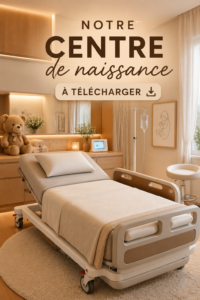 Une mère avec son nouveau-né dans un cadre accueillant de notre centre de naissance.