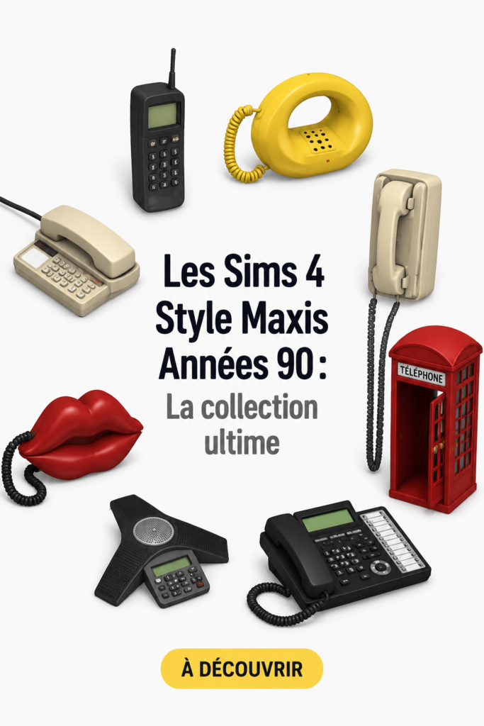 Collection d'objets Maxis Match inspirés des années 90 pour Les Sims 4
