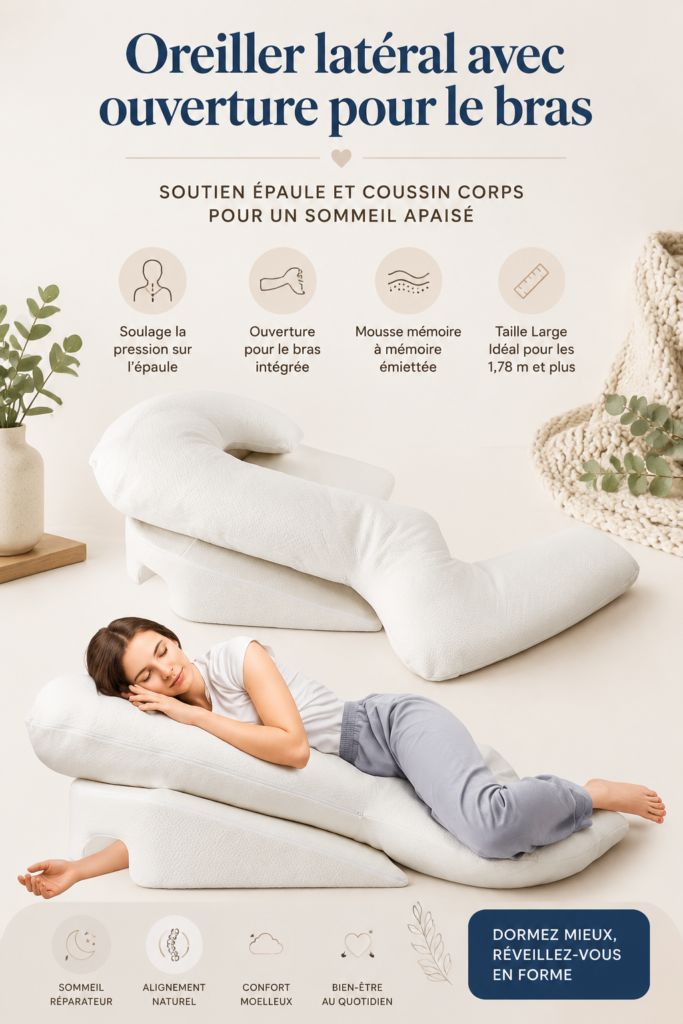 Oreiller latéral pour un sommeil réparateur