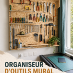 Organisateur mural en OSB décoratif et pratique dans un intérieur moderne