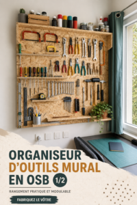 Organisateur mural en OSB décoratif et pratique dans un intérieur moderne