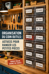 Organisation d'un coin bricolage avec des outils bien rangés