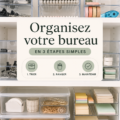 Image d'un bureau organisé avec des fournitures de bureau bien rangées.