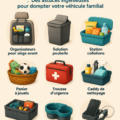 Une voiture familiale bien organisée avec des sacs et des jouets rangés.