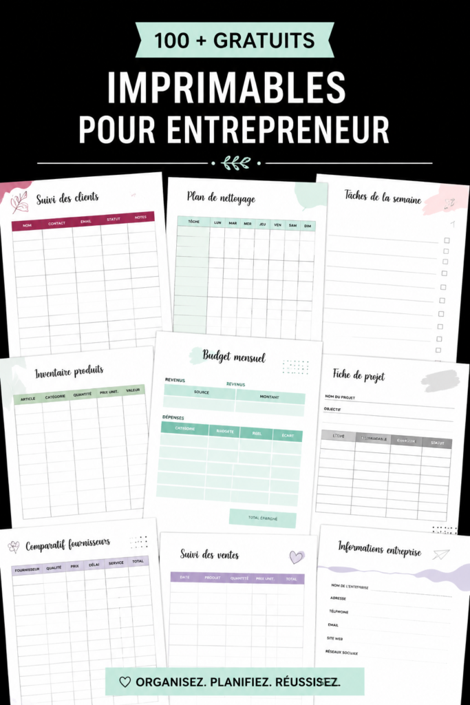 Un planificateur d'affaires à imprimer pour une gestion efficace