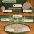 Un plateau à boissons bien organisé avec des verres et des bouteilles décoratives, idéal pour recevoir.