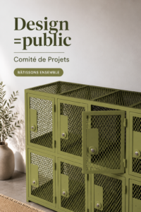 Une personne expliquant des projets de design accessibles lors d'un atelier