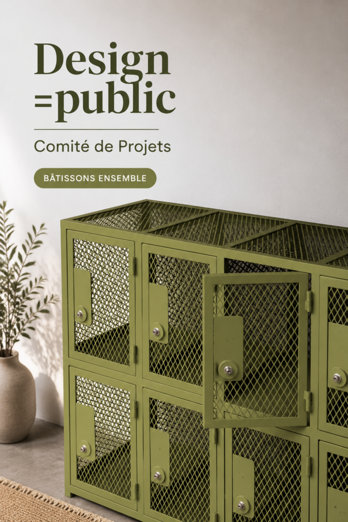 Une personne expliquant des projets de design accessibles lors d'un atelier