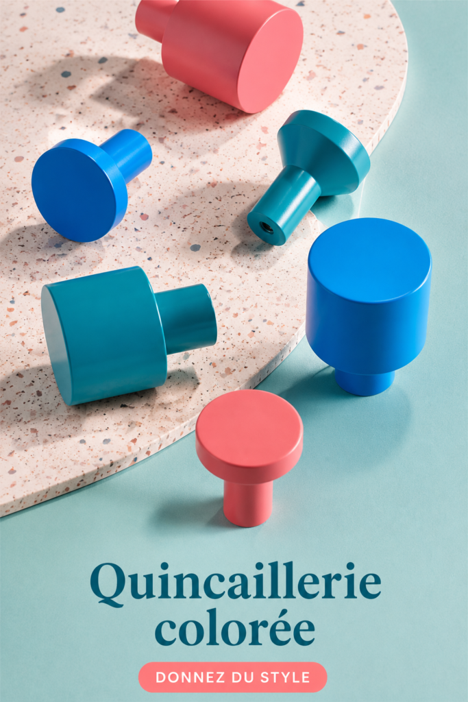 Image de quincailleries colorées pour décoration intérieure, mettant en avant différents styles.