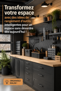 Un intérieur bien organisé avec divers outils de rangement