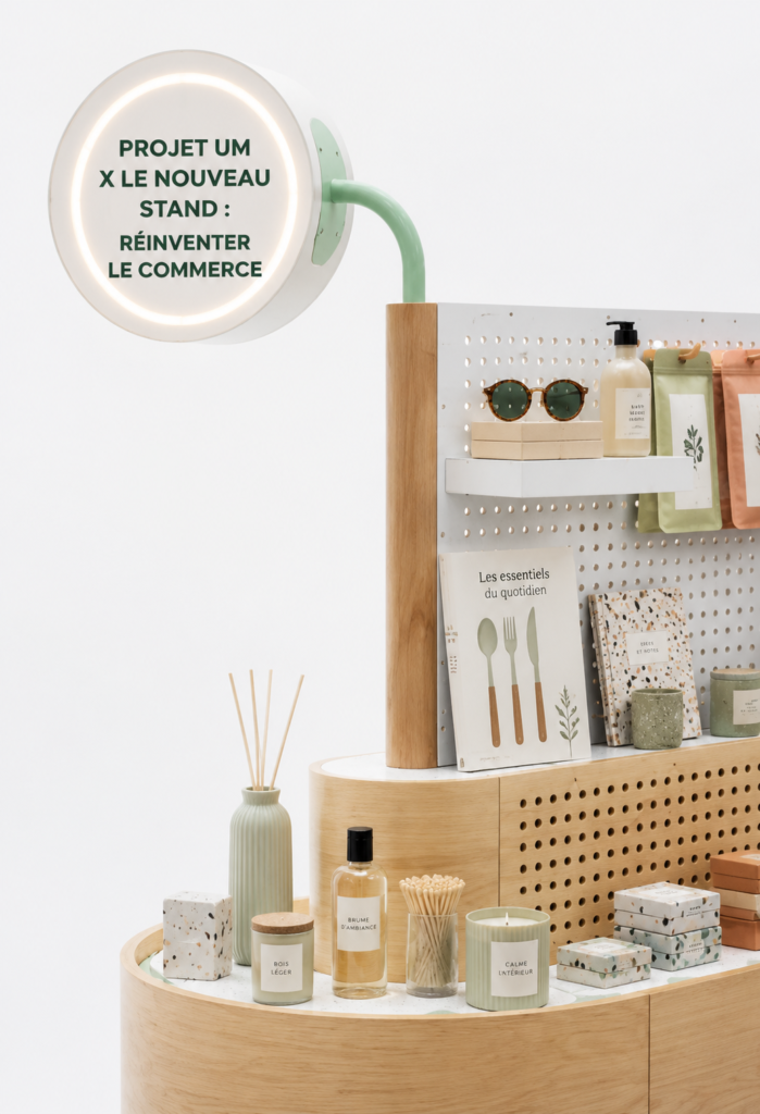 Illustration d'un magasin moderne qui réinvente l'expérience de shopping.