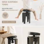 Un tabouret design original avec une assise suspendue pour un intérieur moderne
