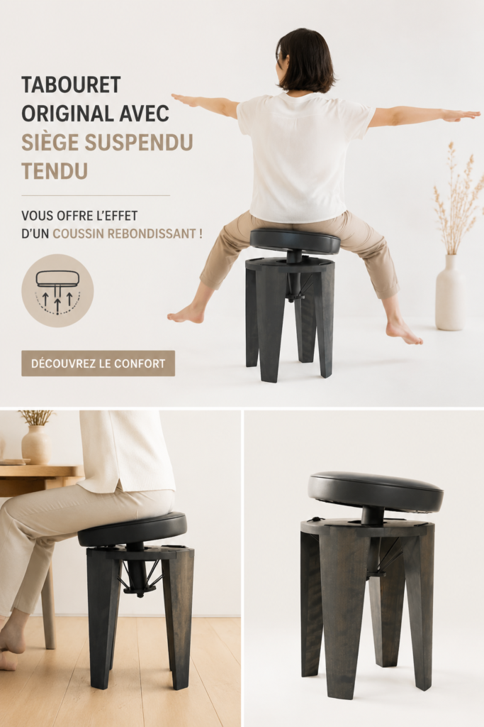 Un tabouret design original avec une assise suspendue pour un intérieur moderne