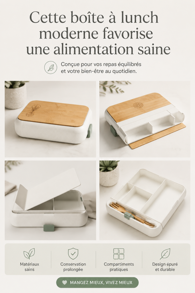Une boîte à lunch moderne avec compartiments pour repas sains