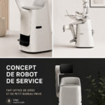 Un meuble innovant combinant une chaise et un bureau pour un espace de travail optimisé.