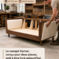 Un canapé d'angle moderne dans un salon lumineux, offrant confort et style.