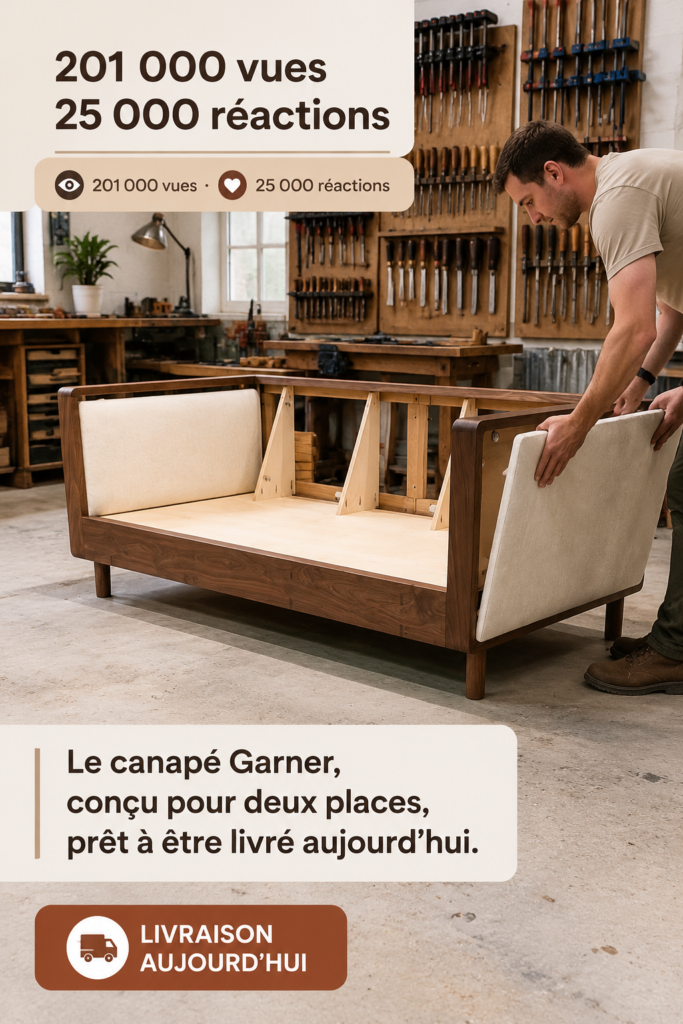 Un canapé d'angle moderne dans un salon lumineux, offrant confort et style.