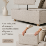 Canapé modulable moderne et élégant dans un salon lumineux