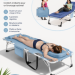 Chaise de bronzage confortable en métal pour l'extérieur, parfaite pour le soleil.