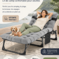Chaise longue pliable en extérieur, parfaite pour les vacances