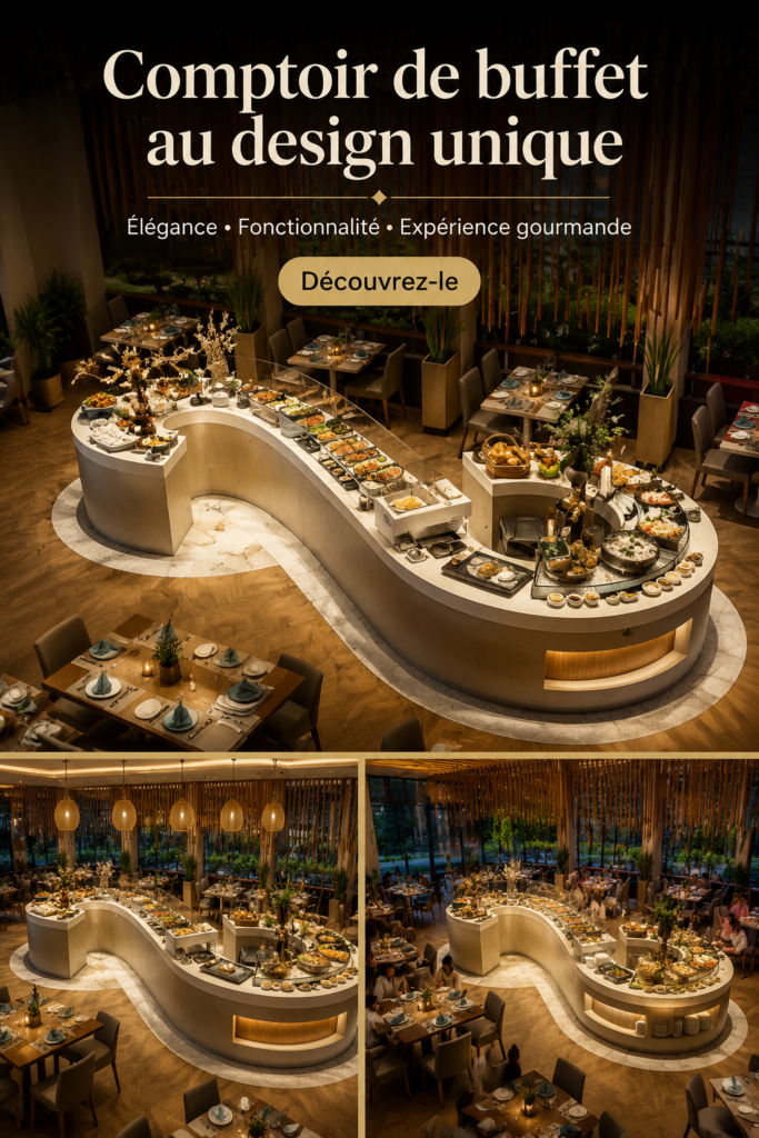 Un comptoir de buffet design dans un restaurant élégant