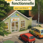 Une crèche fonctionnelle dans Les Sims 4 avec des meubles colorés et un coin jeu.
