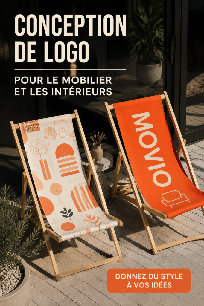 Design de logo moderne dans un intérieur chaleureux et accueillant, illustrant le branding dans la décoration.