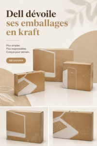 Emballage kraft innovant de Dell pour une consommation écoresponsable