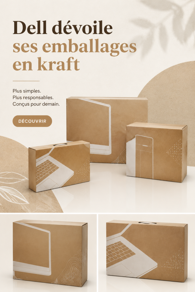 Emballage kraft innovant de Dell pour une consommation écoresponsable